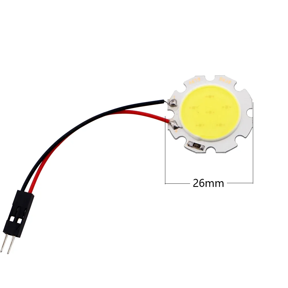 10PCS COB 6 SMD Car LED Light 12V 6LEDs Round Panel Dome Light Interior Lamps With T10 + Festoon Adapter 120 Lumens