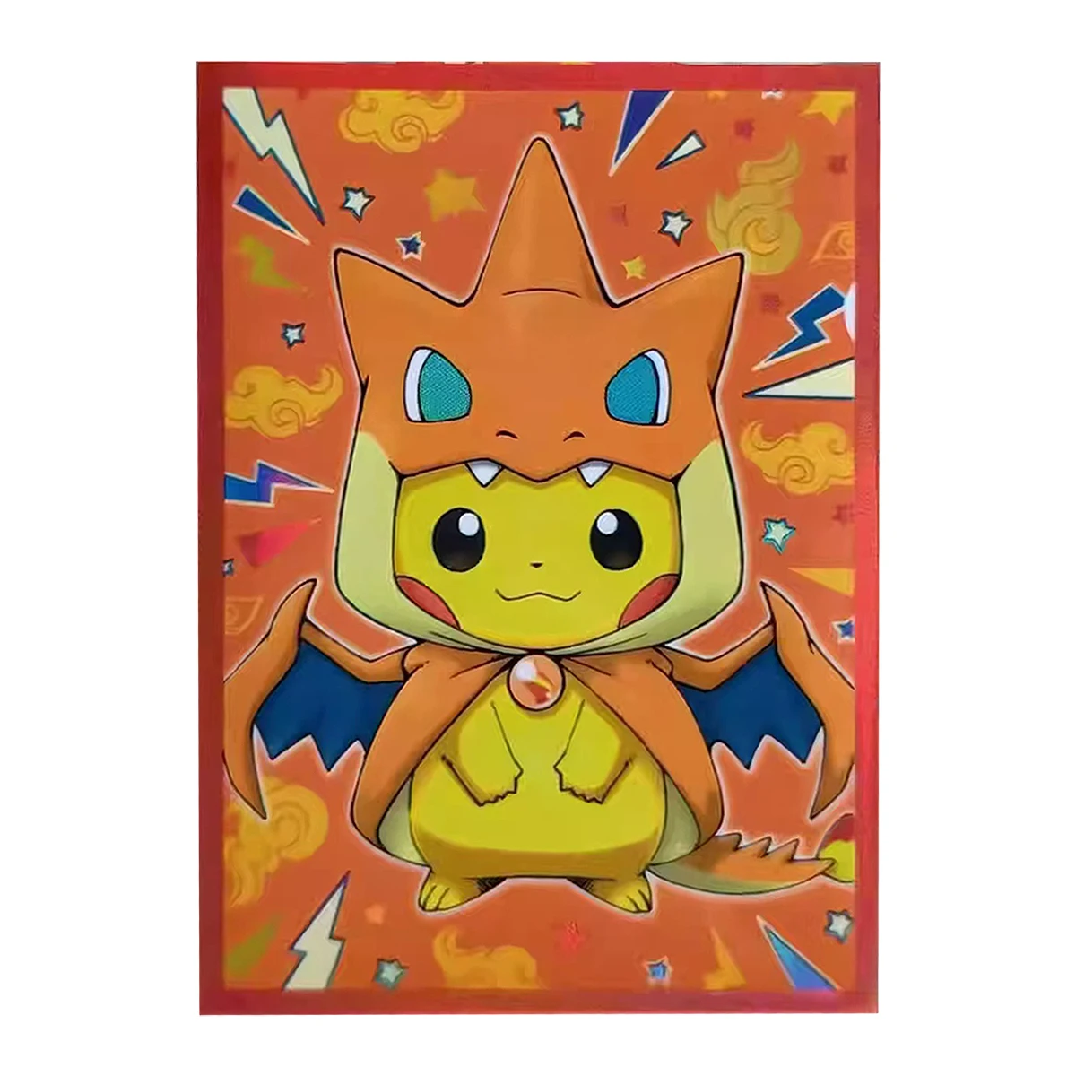 

64Pcs/set Diy Self Made Pokemon Pikachu Cross-Dressing Charizard Card Sleeves Ptcg Color Flash Card Protective Cover Toys Gifts