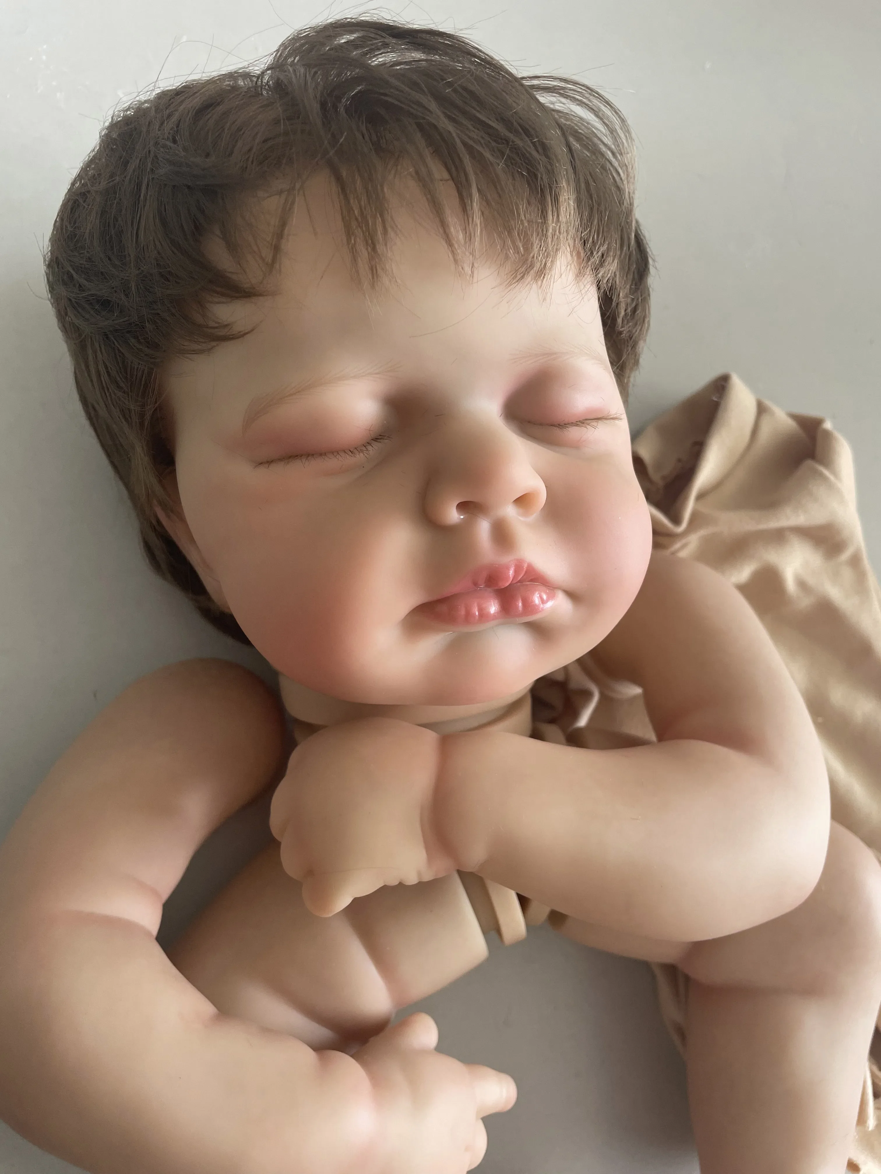 

Loulou 19inch Sleeping Reborn Doll Kit with Rooted Hair Already Painted 3D Skin with Visible Veins DIY Kit