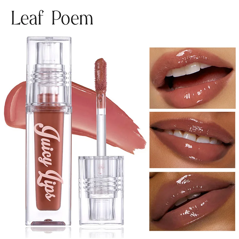 Clear Lip Gloss Makeup Hydrating Pearlescent Glitter Plumping Moisturizing Natural Pink Lip Glaze Reduce Lip Wrinkles Lips Care