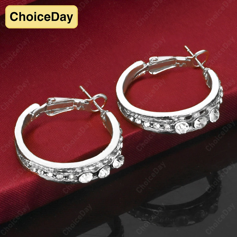 

ChoiceDay 925 Sterling Silver 22mm Fine Zirconia Earrings Women Jewelry Accessories Party Charms