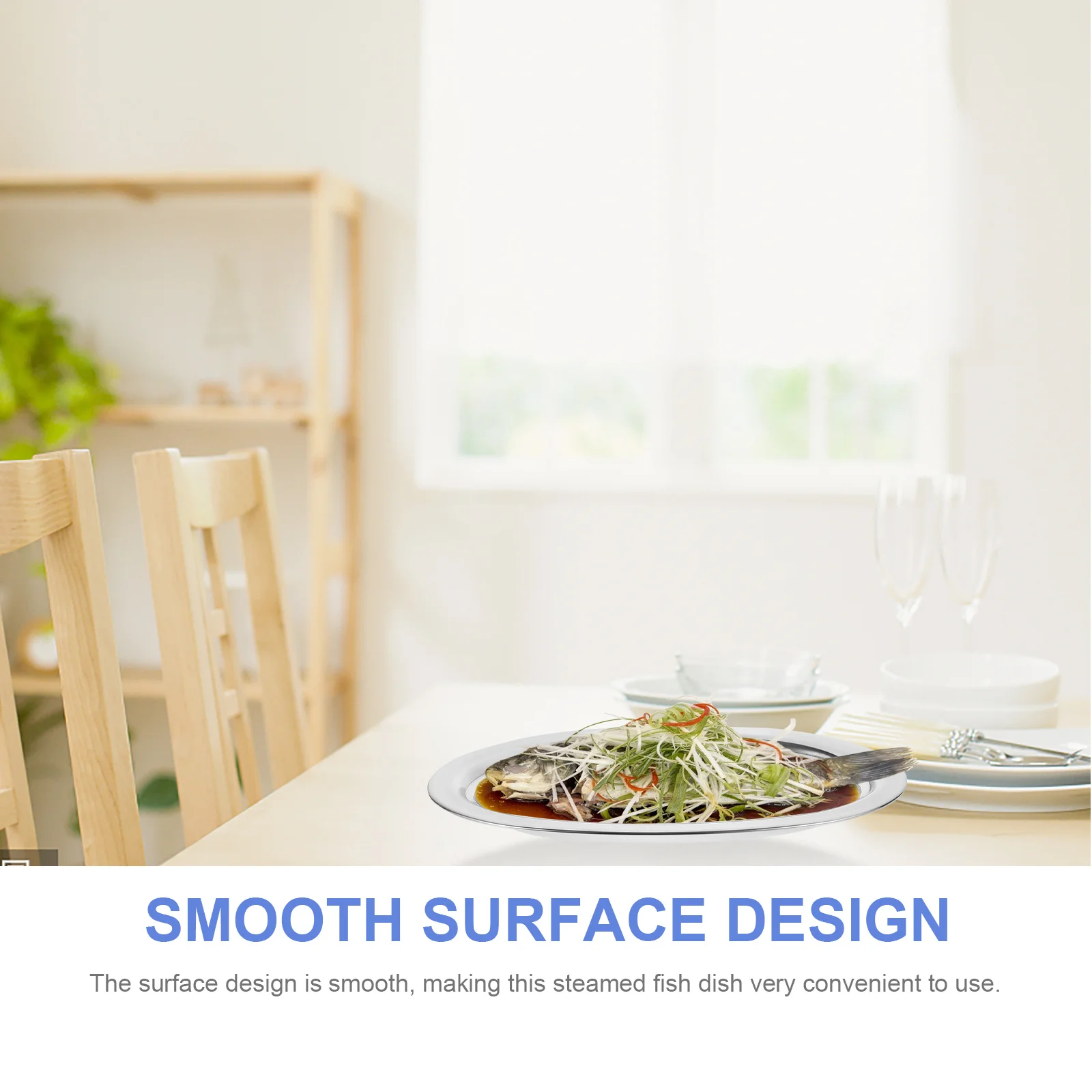 

Stainless Steel Oval Serving Plate For Fish Seafood Bbq Grilling Elegant Dinner Party Birthday Festival Use Fine Workmanship