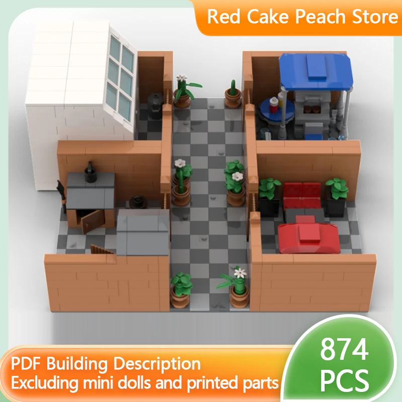 

City Street View Model MOC Building Bricks Back Yards House Modular Technology Children Holiday Gifts Assemble Toys Suit