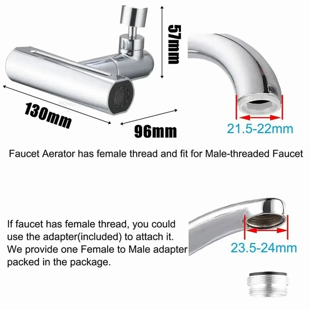 4 In 1 Swivel Waterfall Faucet Extension Adapter Sprayer 4 Modes Multifunctional Waterfall Pressurized Bubbler Kitchen Sink Fit