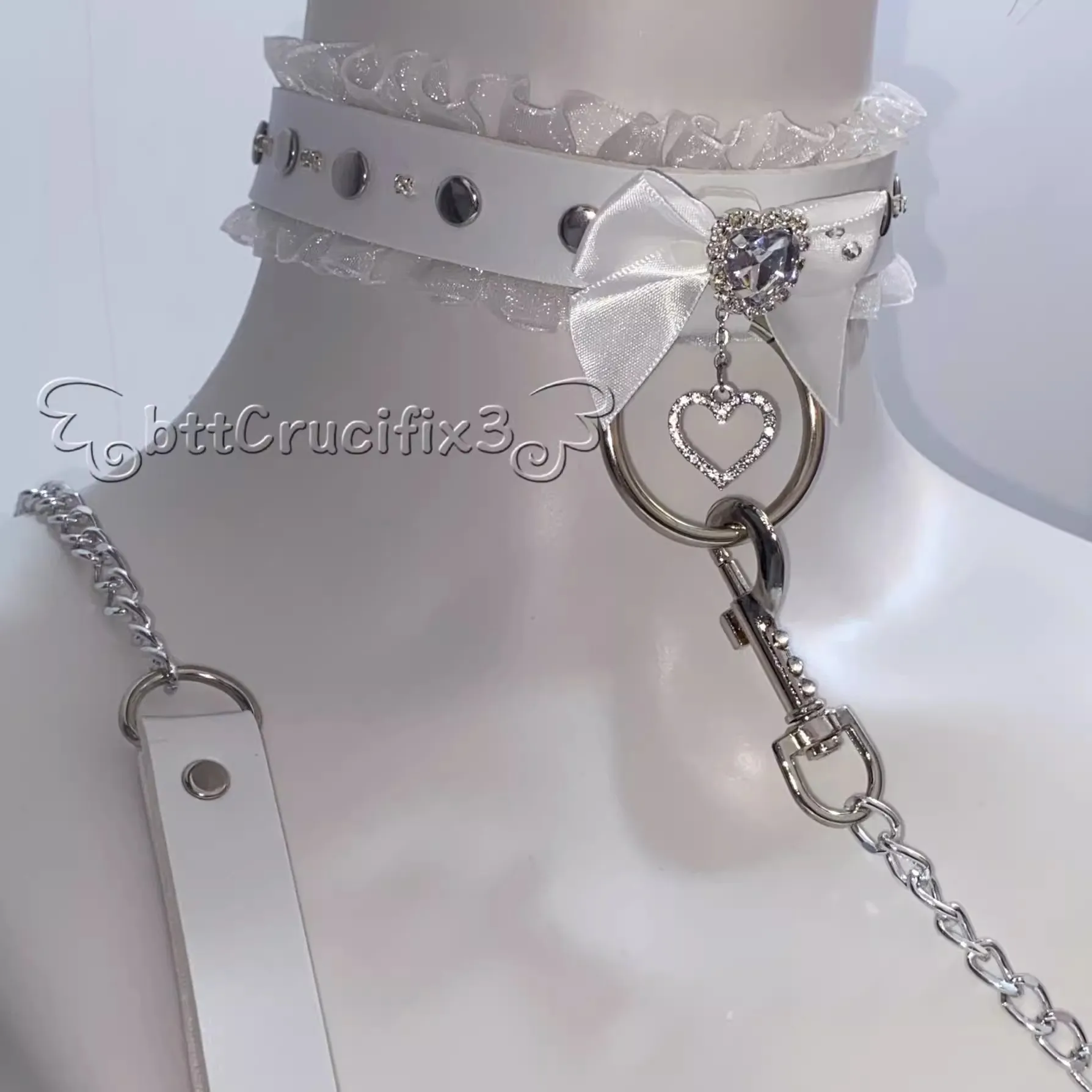 Women Y2K Girl Maid Cosplay Harajuku Gothic Punk Necklace Short Necklace Jewelry Chokers Angel Choker Hip Hop Jewelry Collar
