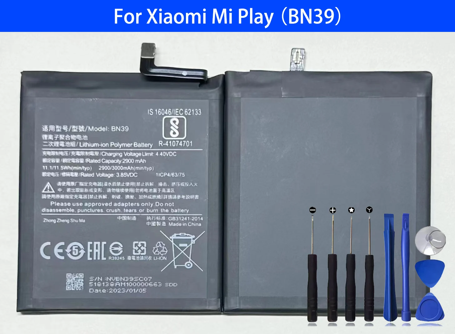 BN39 Battery For Xiaomi Play Original Capacity Replacement Phone Bateria