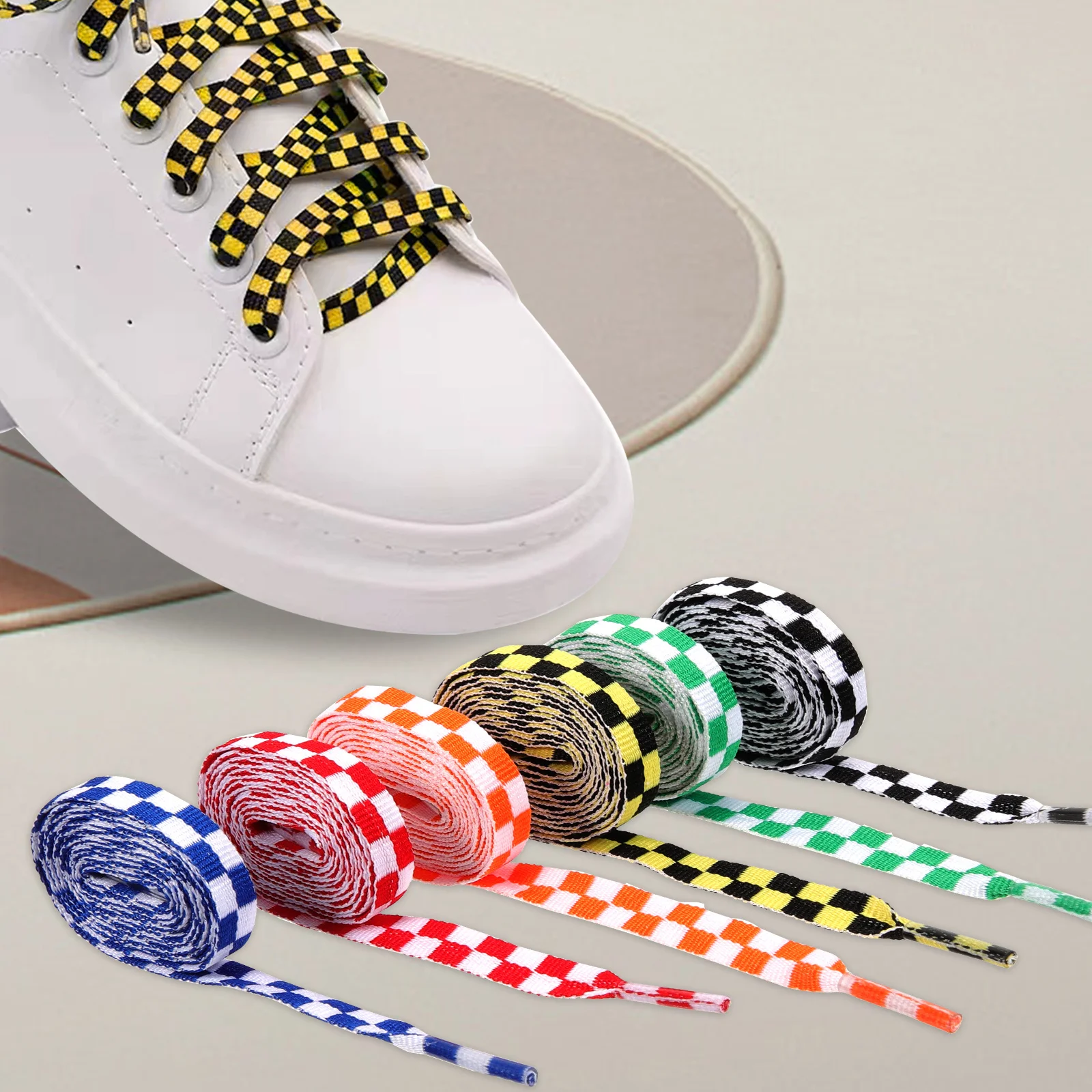 

12Pairs Colorful Flat Shoe Strings Durable Polyester Replacement Shoelaces for Sneakers Casual Sports Shoes Accessories