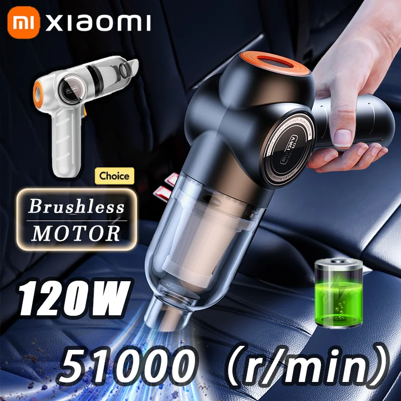 Xiaomi MIJIA Car Vacuum Cleaner 120W High Power USB Charge Handheld Cordless Vacuum Cleaner Strong Suction Car And Home Office 