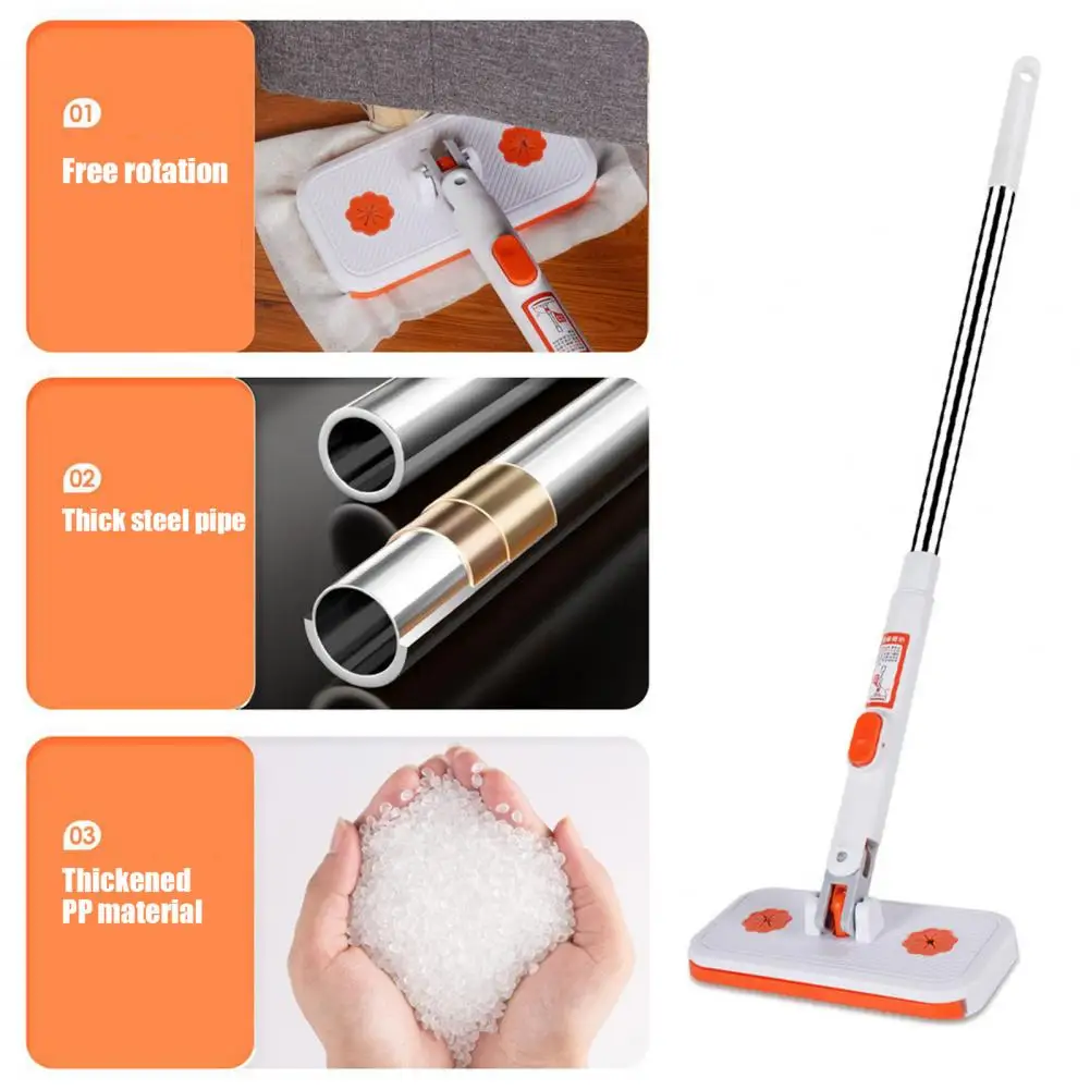 Bathroom Mop Mini Mop with Locking Head Quick Cloth Change Tool Snap Grip Multi-surface Wet Dry Mop Set for Dust Floor Care