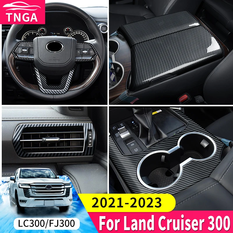 For Toyota Land Cruiser 300 2021 2022 2023 Carbon Fiber pattern Garnish Interior Accessories LC300 Upgraded Modification Tuning