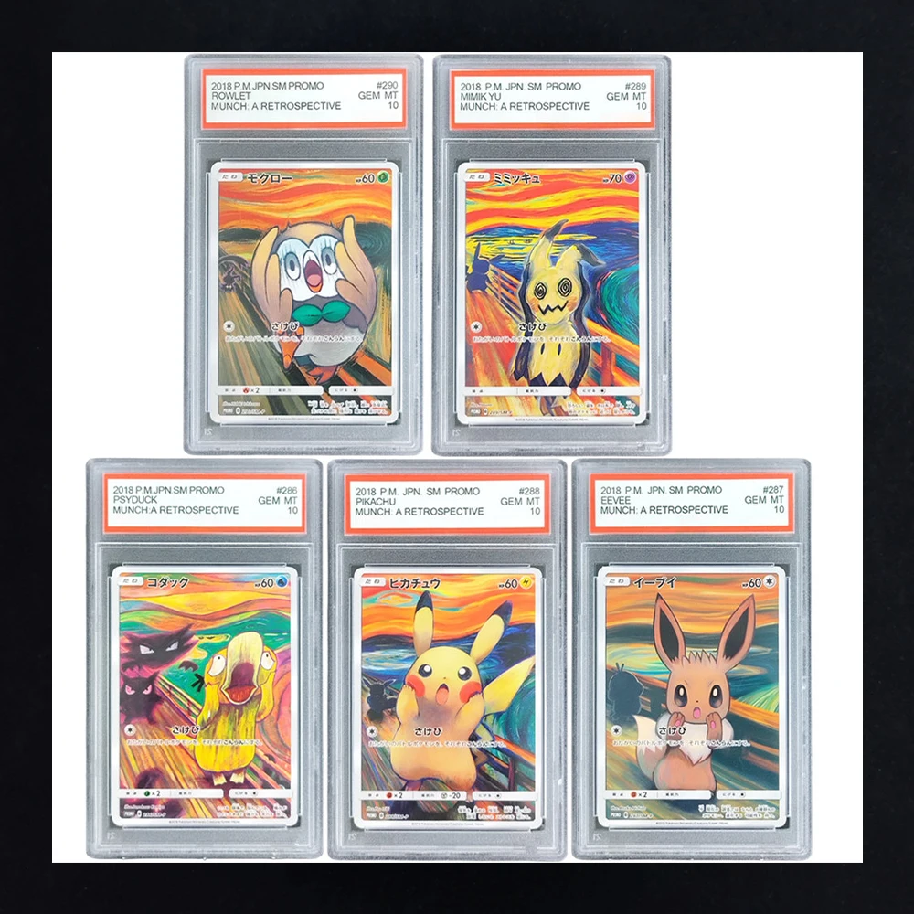 Карта Pokemon Ptcg Diy, японский Пикачу Psyduck Eevee Charizard, 10 очков, рейтинг, карты, аниме-игры, коллекционные карты, игрушка в подарок