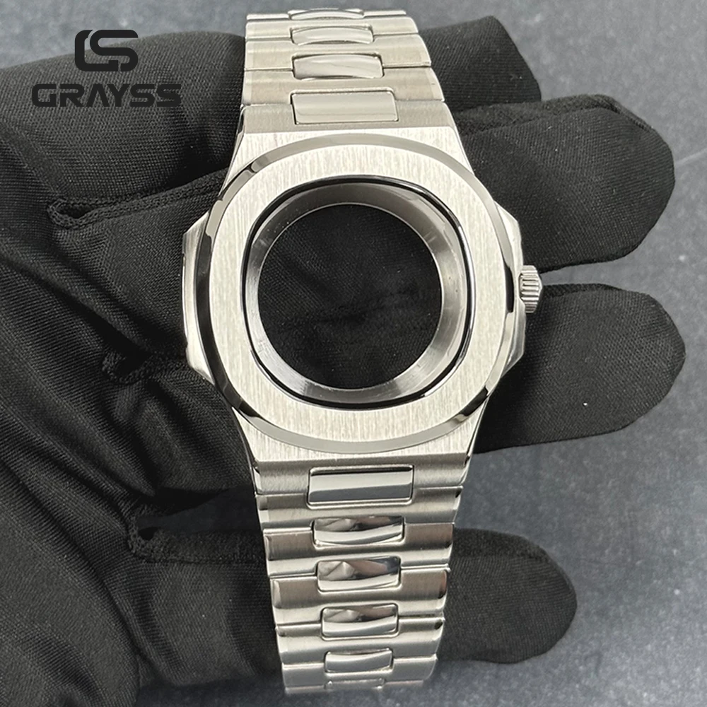 New 40mm for Philippe Square Watch Case Accessories Fit 30.5mm NH35 Dial for Seiko NH35 Movement Sapphire Crystal Glass Back image 2