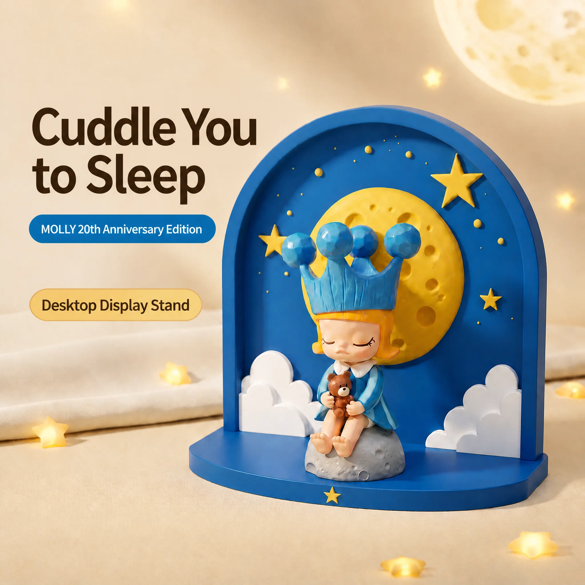 Moon & Star Display Stand Compatible with MOLLY Cuddle You to Sleep, Scenery Along the Way 20th Anniversary Series, Stand Only