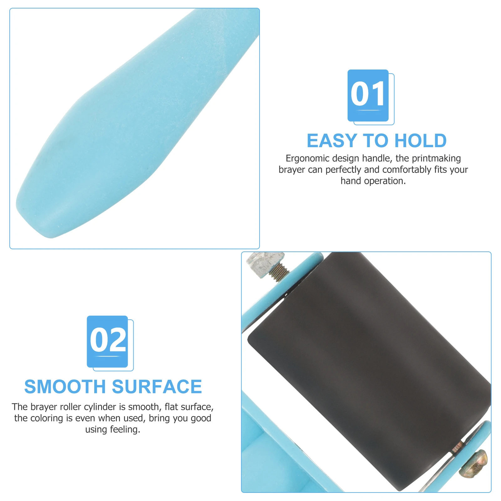 

5pcs Printmaking Rollers For Ink Vinyl Crafting Plastic Gluing Reusable Multi-Purpose Stamping Gel Paper Art Painting