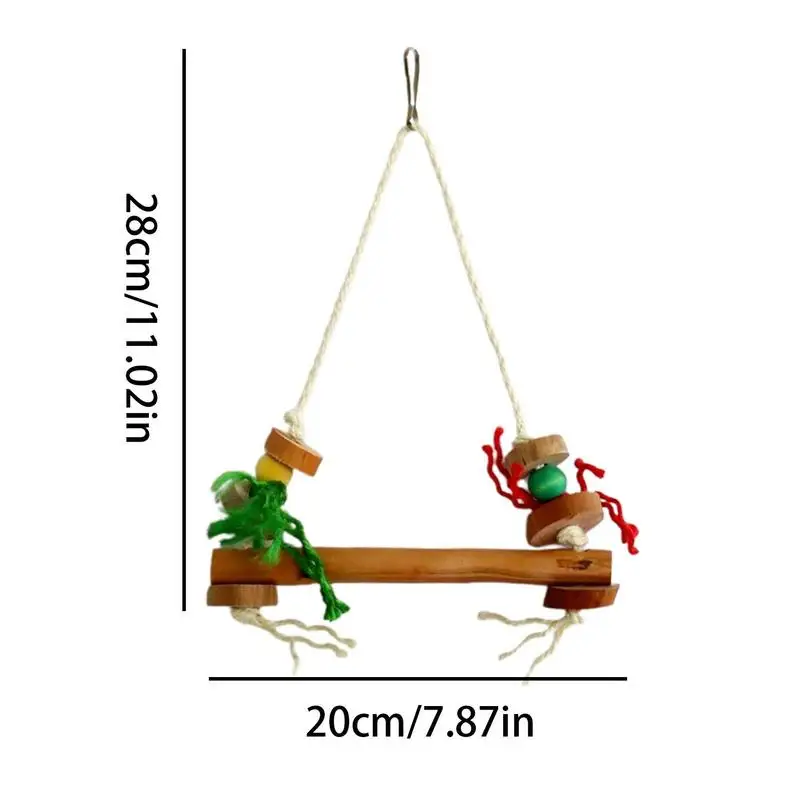 Columpio de madera para pájaros, perca de loro de madera Natural, juguetes prácticos para pájaros, periquitos, pajaritos, loros medianos, cacatúas