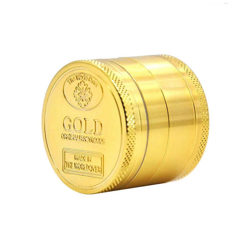 

1pcs Golden Coin Style Zinc Alloy 4 Layer Metal Herb Grinder Tobacco Spice Crusher Miller Durable Tobacco Herb Milling Tool
