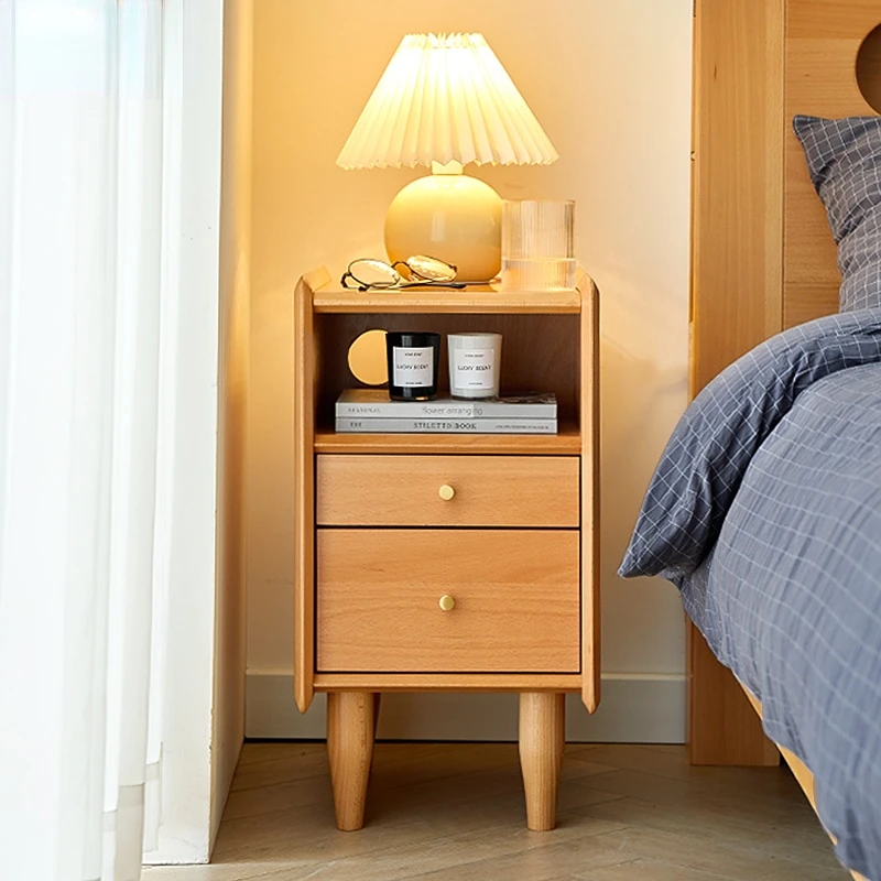 

Solid Wood Bedside Cabinet Modern Minimalist Bedroom Ultra Narrow Bedside Cabinet Simple Bedside Storage Cabinet Small Locker