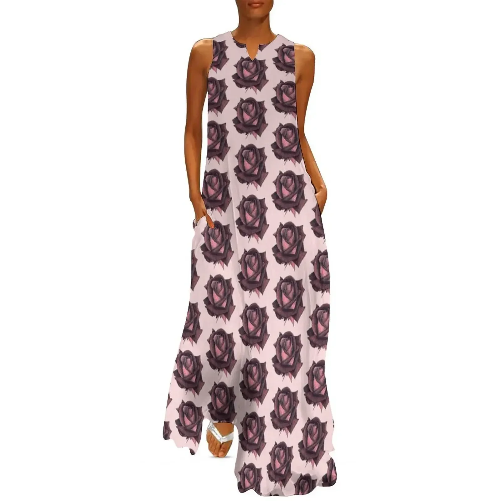 

Pink Roses Long Dress clothing women summer 2025 Bride dresses Long dresses evening dresses luxury 2025 Dress