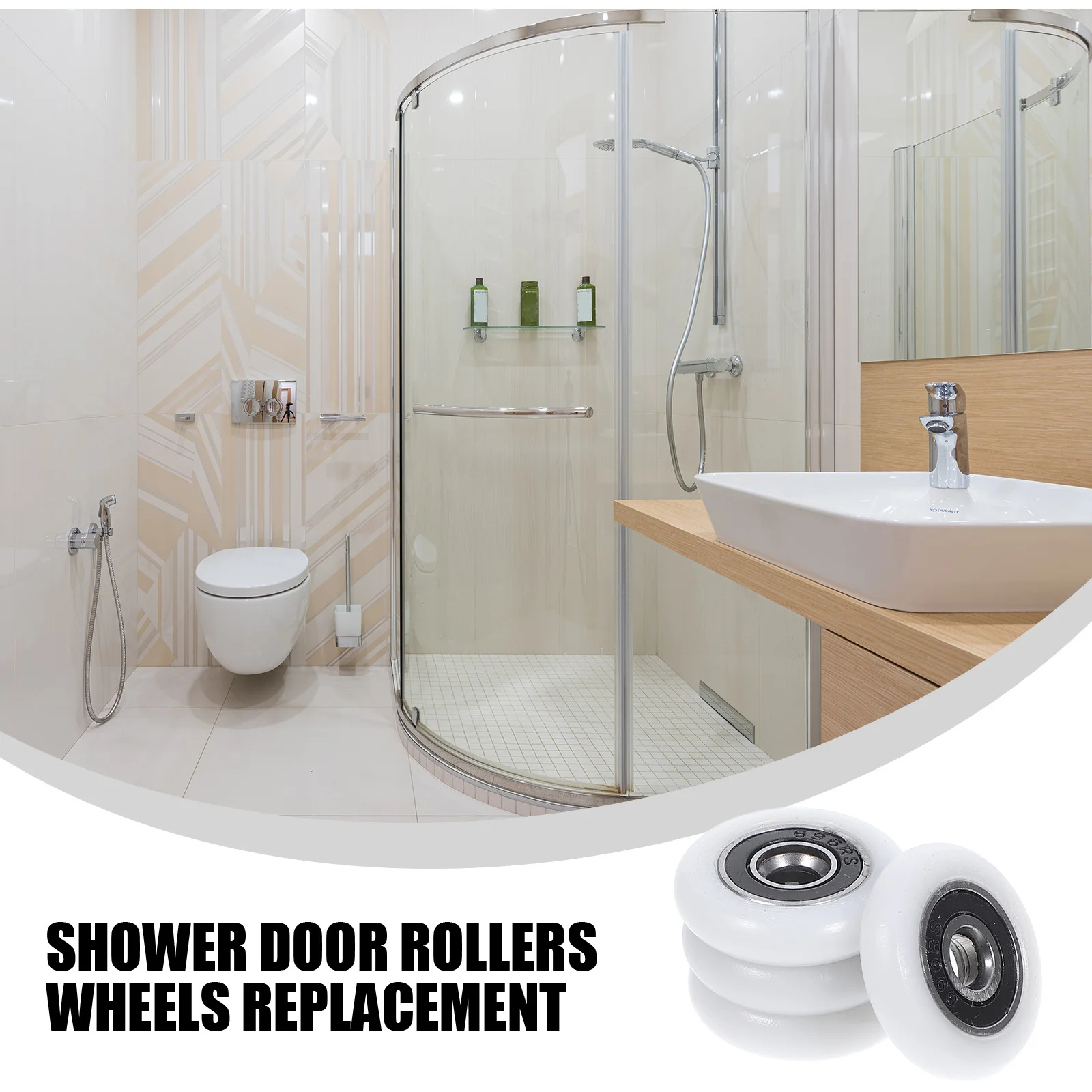 4 Buah Pengganti Katrol Geser Kamar Mandi Tahan Aus, Cocok untuk Semua Jenis Shower, Performa Stabil dan Tenang untuk Pintu Geser