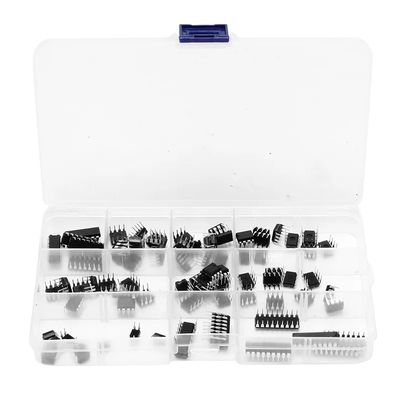 -Septembre 170 peças 10 tipos kit de sortimento de chips de circuito integrado, conjunto de soquete dip ic para opamp temporizador de precisão única pwm