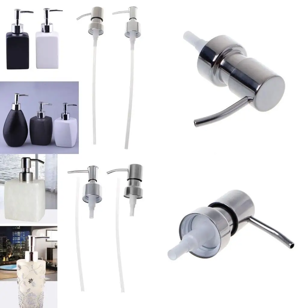 

652F Sink Soap Dispenser Stainless Steel for Head Hand Press Liquid Dispensers Replacement Flat Top Soap Dispenser