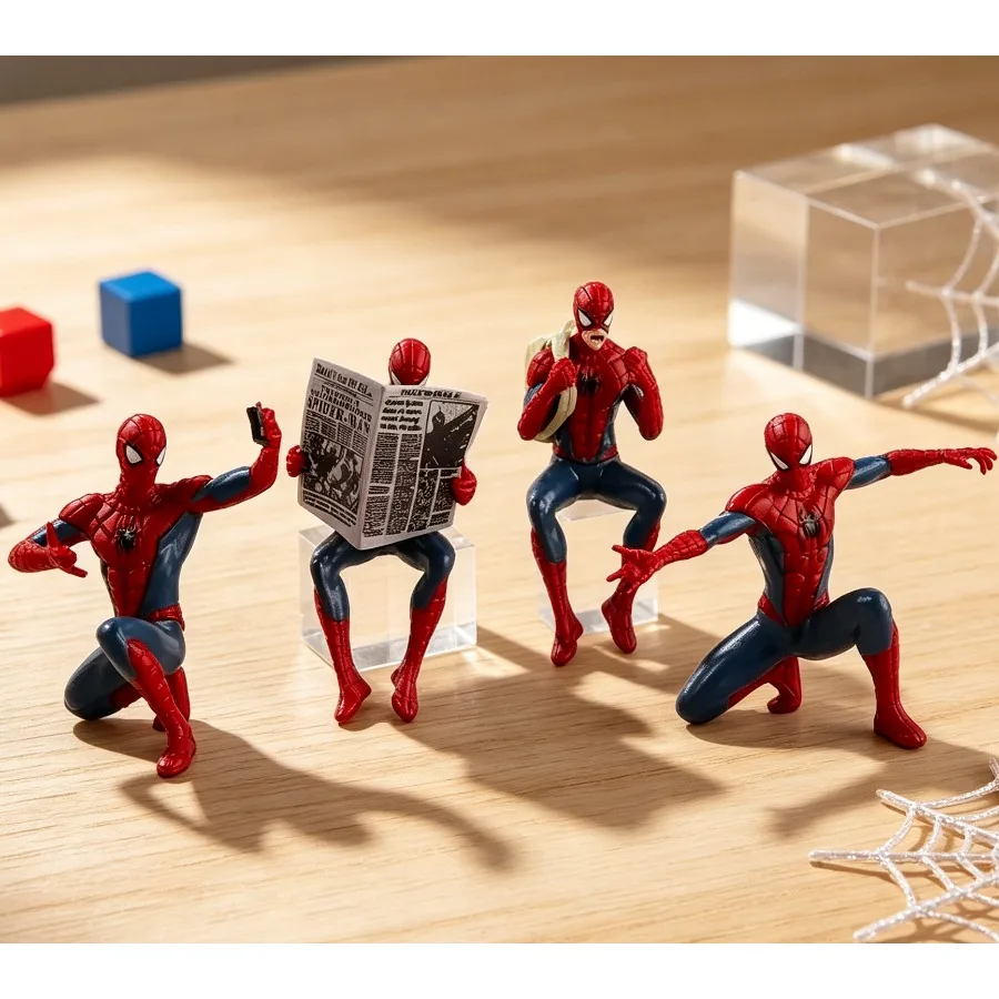 HEISSER Verkauf Superheld Spider-Man 7-9 cm Mini Handgefertigtes Desktop-Modell Dekoration Spielzubehör Avengers Sammlerstück Spielzeug Geschenk