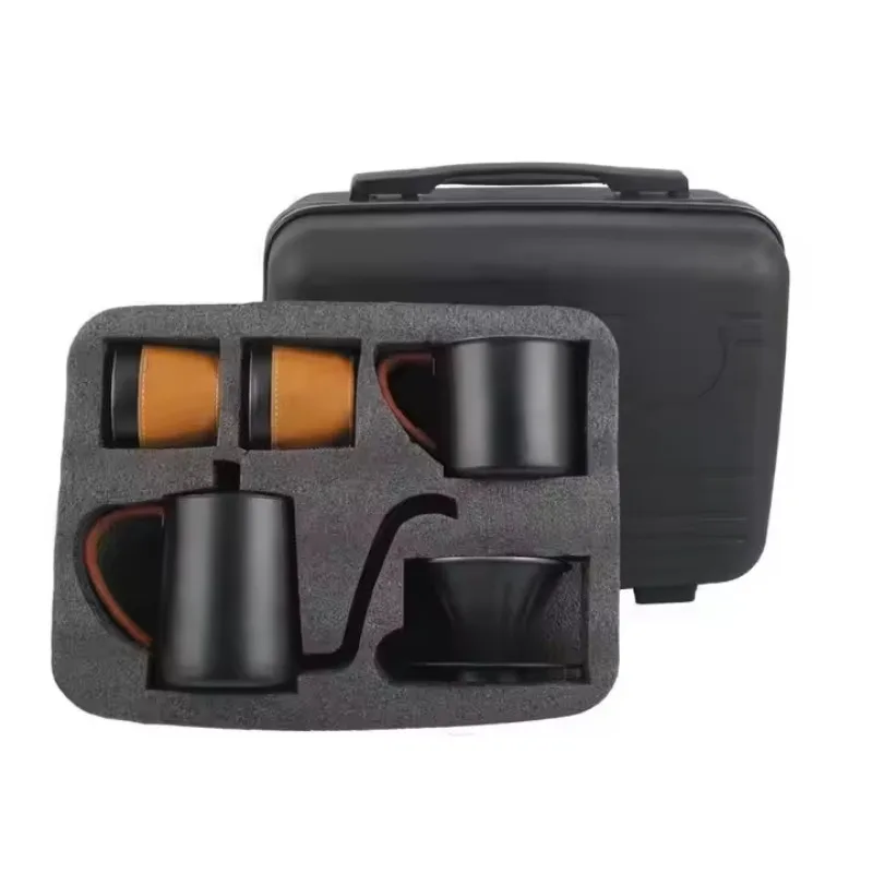 Outdoor Travel Camping Modern Stainless Steel Eco-Friendly Customized Size Manual Pour Coffee Maker Kit Set Dripper Coffee Bag