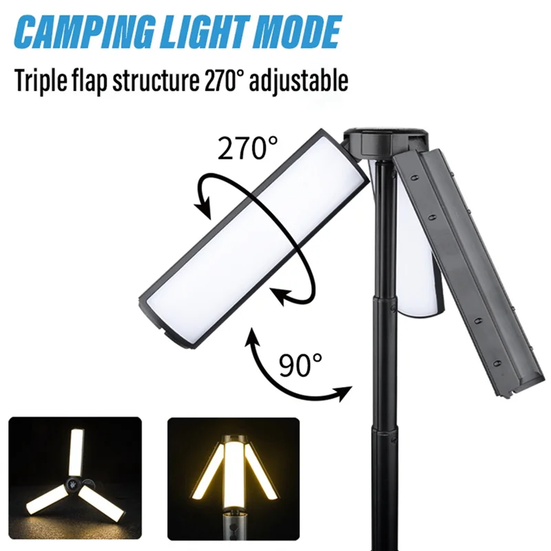 75STO-Multifunction LED Outdoor Camping Lantern, Cmping Light/Flashlight 2-In-1, Fretable Light Pole, Suitable For Outdoor