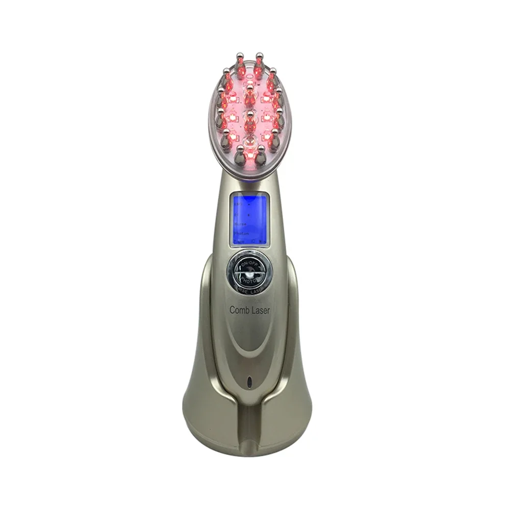 Electric Laser Hair Growth Comb Anti Hair Loss Massage Therapy Infrared RF Red Light EMS Vibration Massager Hair Brush