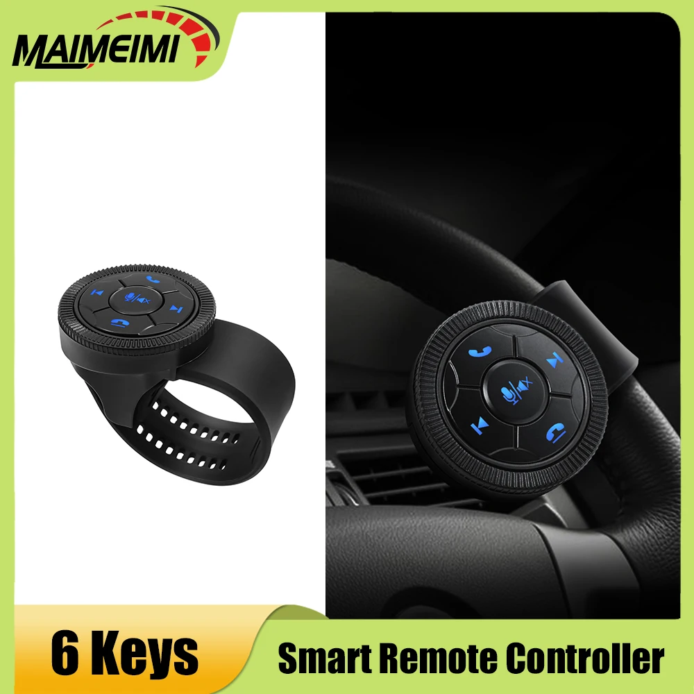 

6-клавишная умная беспроводная кнопка управления рулевым колесом автомобиля для автомобильного радио, музыкальный плеер, Android, DVD, GPS-навигация, пульт дистанционного управления