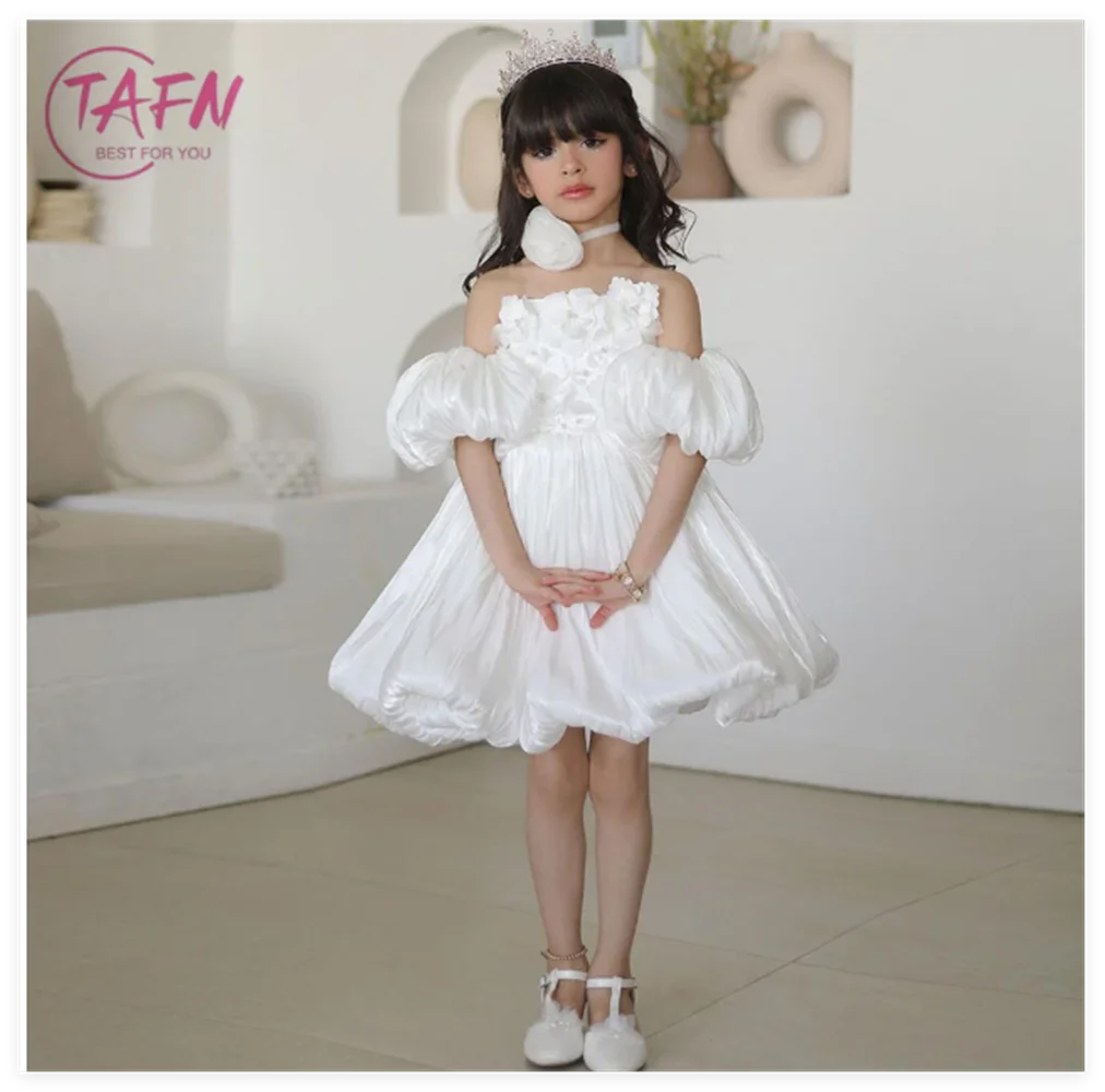 

Flower Girl Dress Wedding Dresses Appliques Princess Evening Gowns Toddlers Kids Birthday Party GIFT First Communion Gown