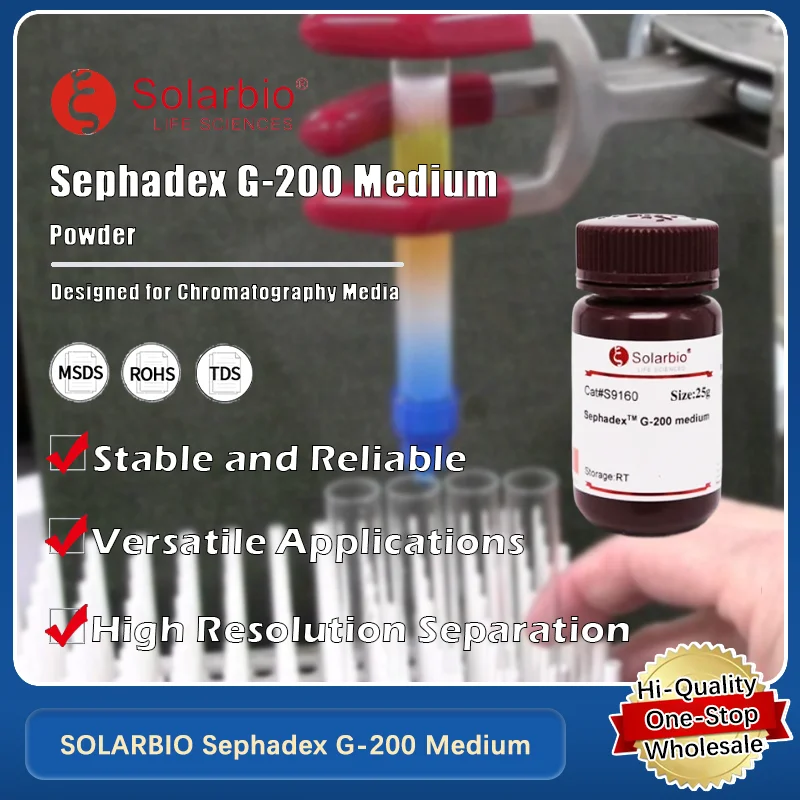 

SOLARBIO Sephadex G-200 Medium for Chromatography and Molecular Separation Applications Original Product
