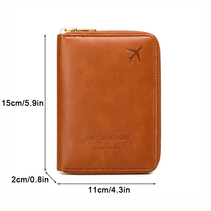 RFID Blocking Passport Holder, Short Document Bag, Multifunctional, Creative, Aircraft, Travel Wallet, Fashion Zipper Wallet