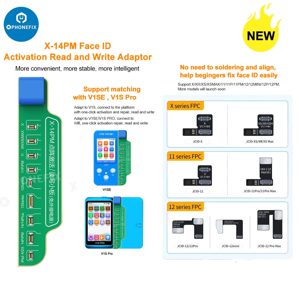 New JCID Non-removal Face ID Repair FPC flex cable for iPhone X-15PM Face ID issues without soldering face id DOT-Projector fix