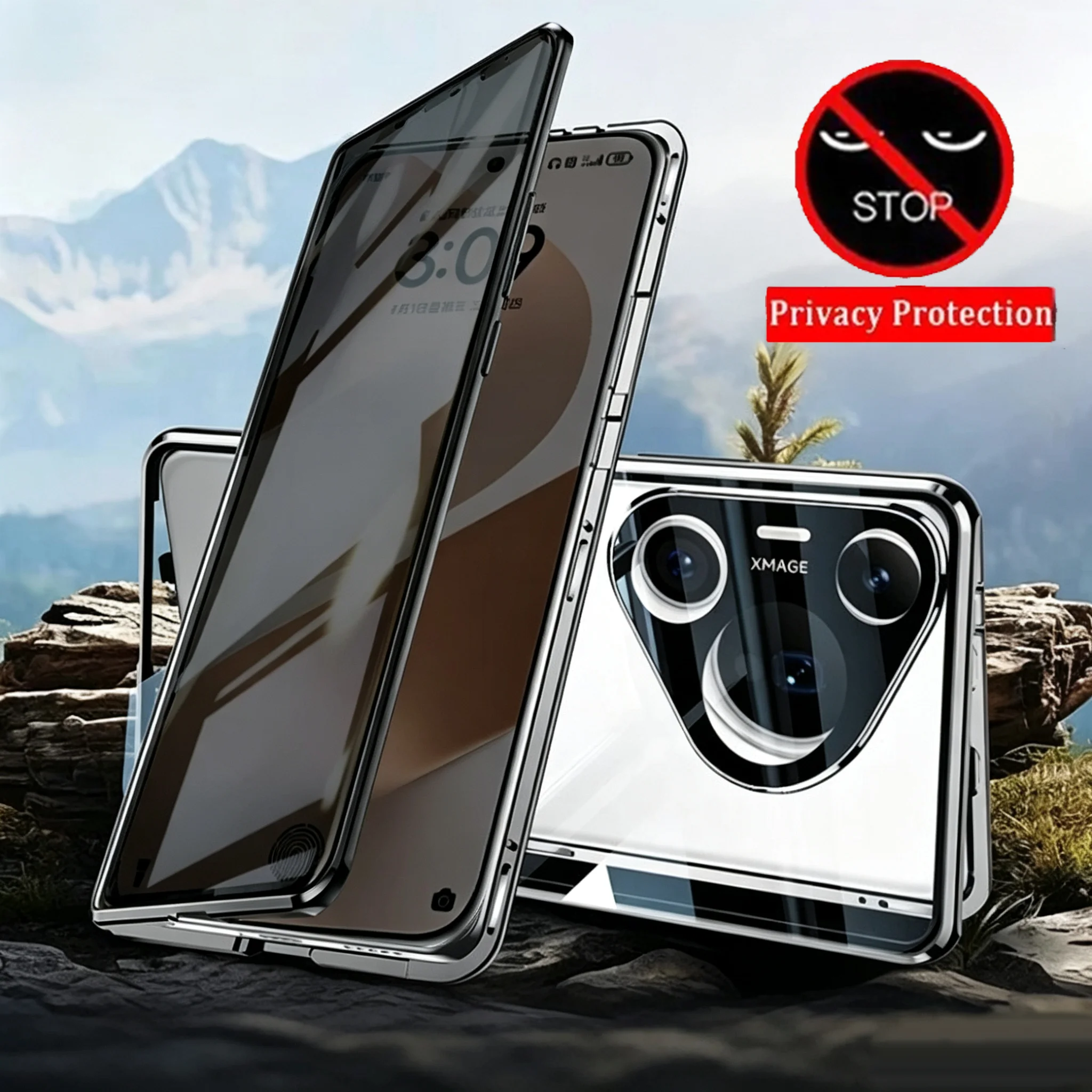 Huawei Pura 70 - เคสโทรศัพท์แม่เหล็กโลหะสำหรับ Huawei Pura 80 70 Ultra