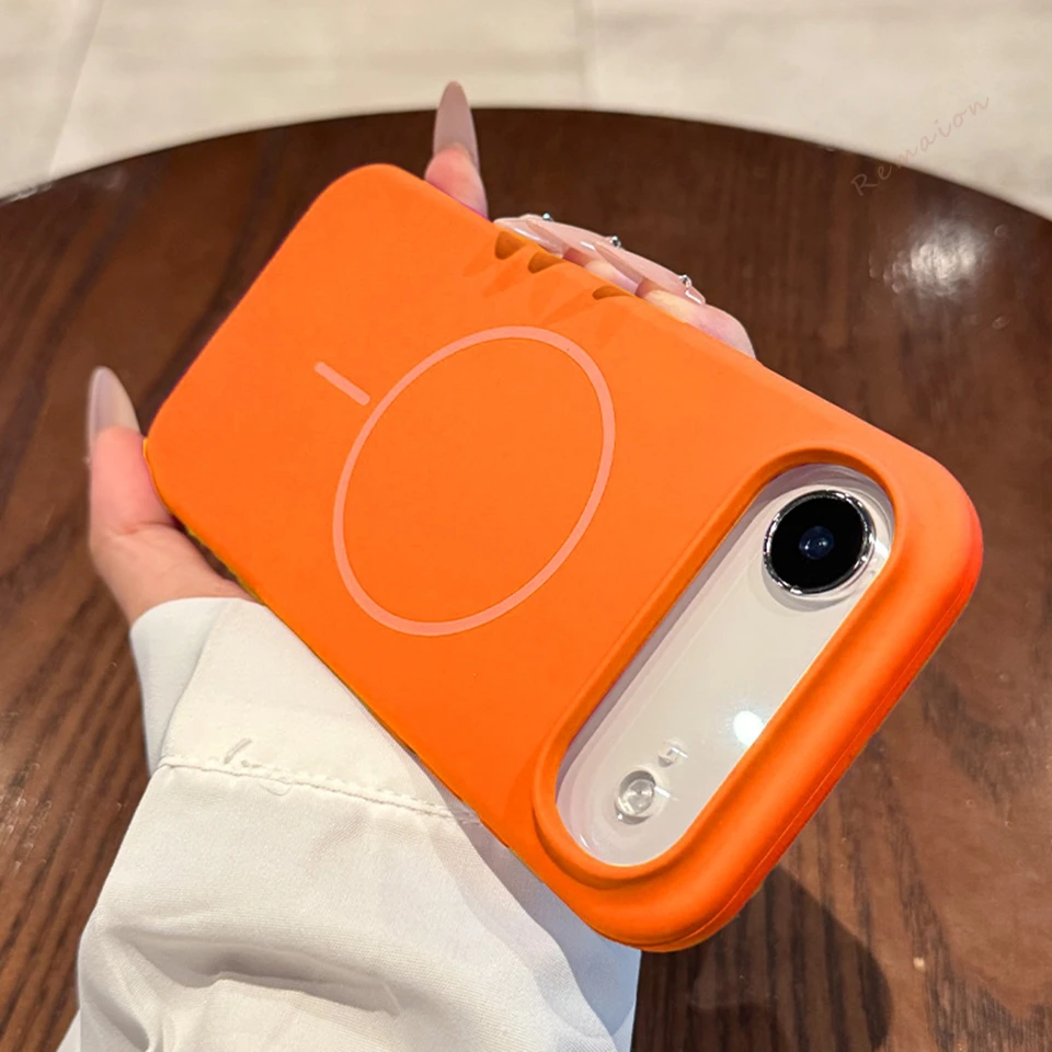 حافظة هاتف مغناطيسية من السيليكون السائل الرسمي لهاتف آيفون 17 Air 16E 16 15 14 Plus 11 12 13 14 16 Pro Max Magsafe غطاء حماية #1