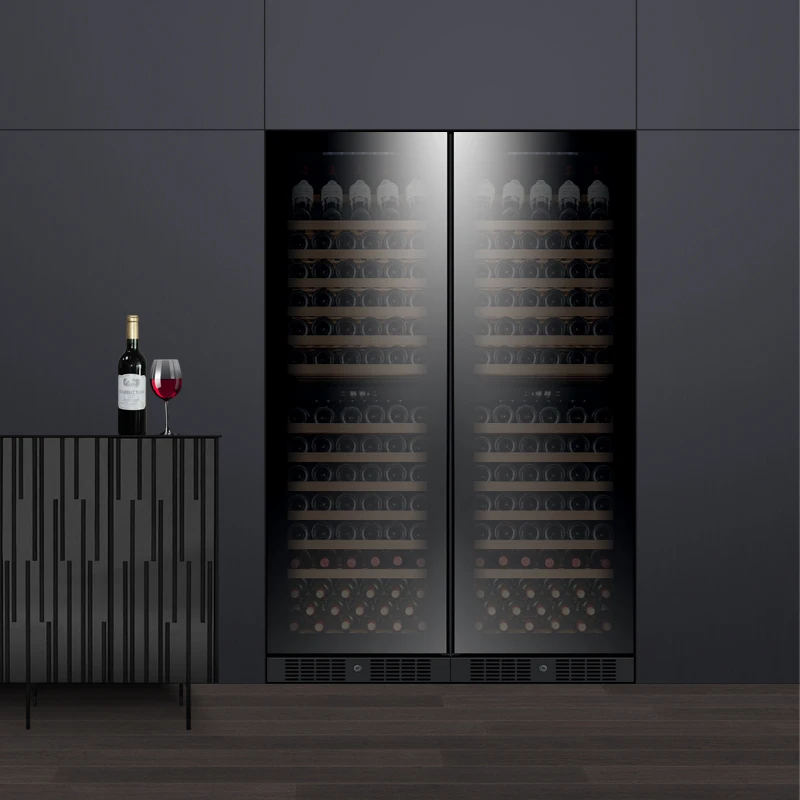 Large capacity red wine cabinet constant temperature air cooling embedded for home wine compressor refrigerator