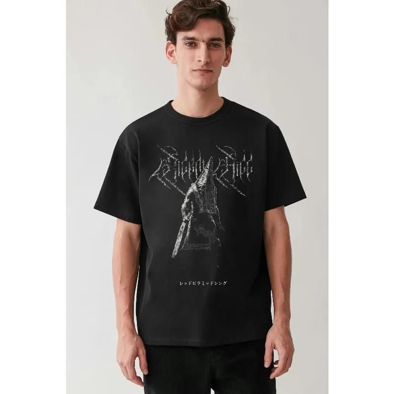 Red Pyramid Pattern Retro Gothic Silent Hill T-shirt Men's T-shirt Summer New Casual Fashion Unisex T-shirt