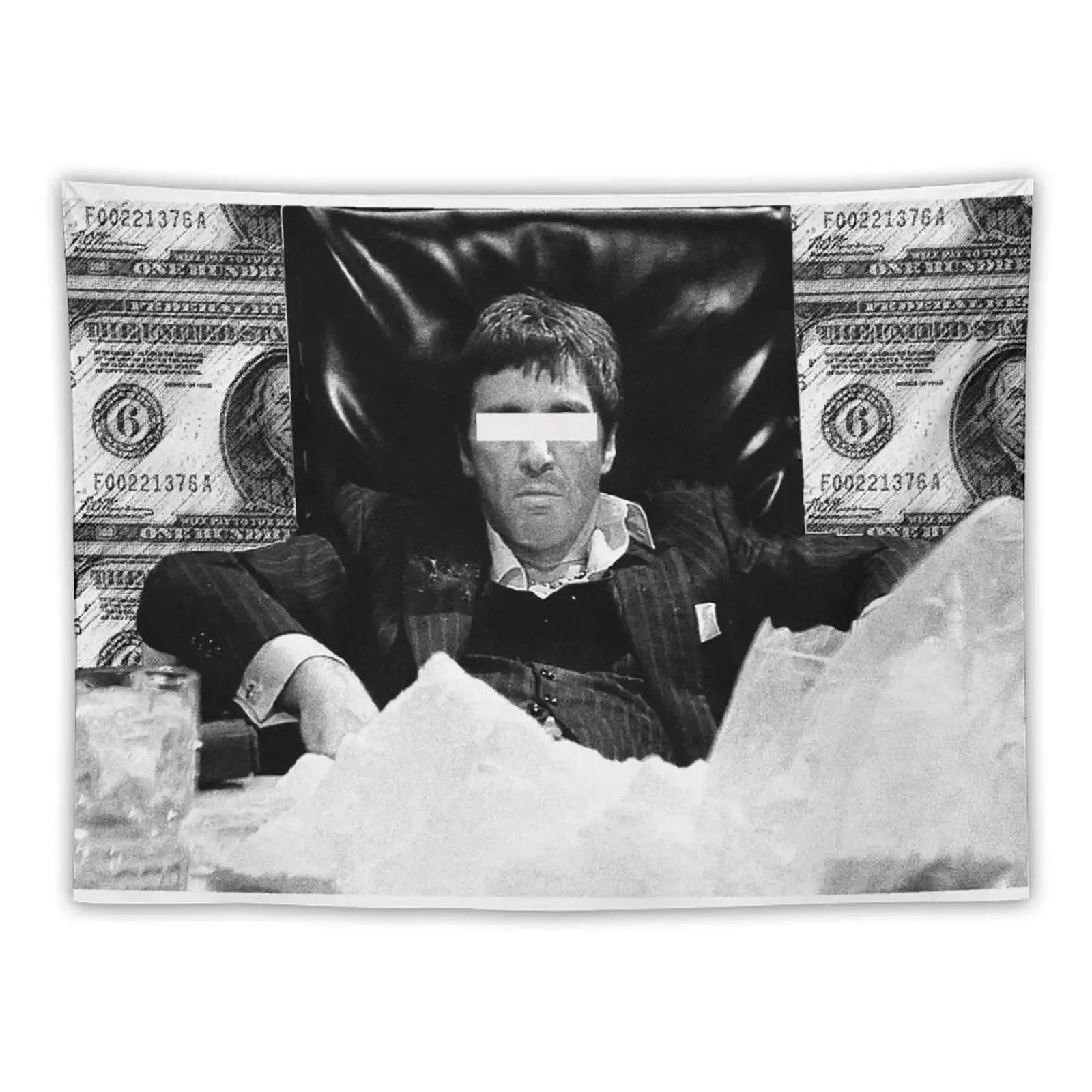 

Scarface Black and White Design Tapestry Wall Hanging Decor Room Design Home Decor Aesthetic Tapestry