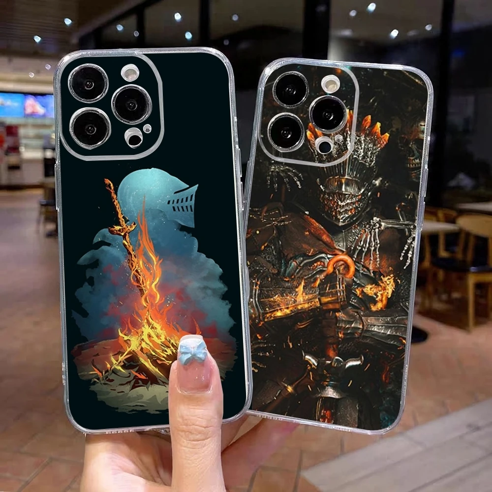 

D-Dark Souls Game Phone Case For IPhone 17 Air 16 15 14 13 12 Pro Max Plus Clear Shockpoof Transparent Cover