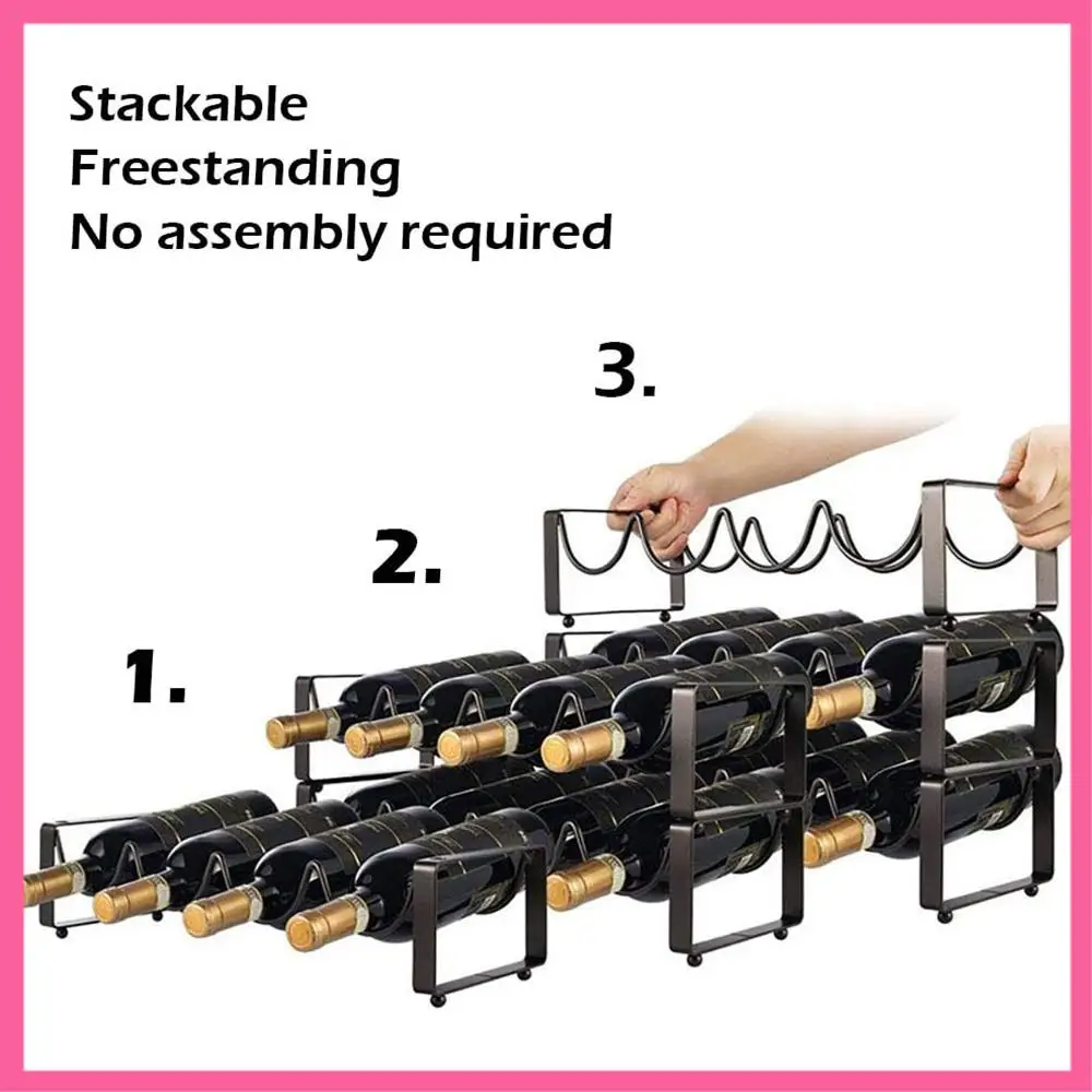 

ABNM Tabletop Stackable Wine Rack,Free Standing Wine Bottle Storage Holder,Home Decorations For Cabinet Cupboard Countertop