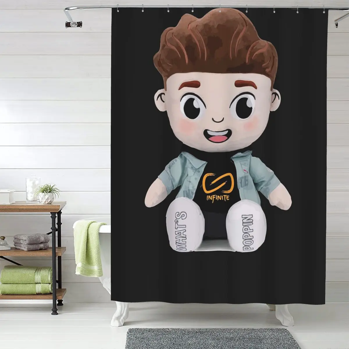 

Занавеска для душа Caylus, полиэстеровая, водонепроницаемая, с крючками