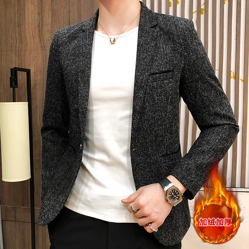 Spring Autumn Blazers Men Fashion Slim Solid Color Single Breasted Coat Casual Business Handsome Suits Brand Men\'s Blazers Tops