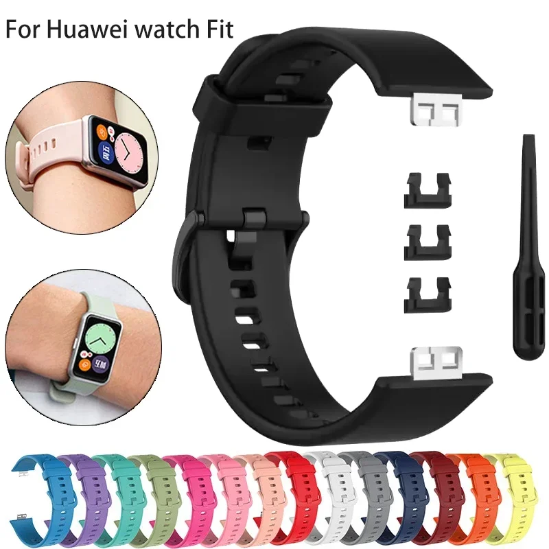 Silicone Bands For Huawei Watch FIT 1 Strap Smartwatch Accessories Replacement Wrist bracelet correa huawei watch fit 2021 Strap
