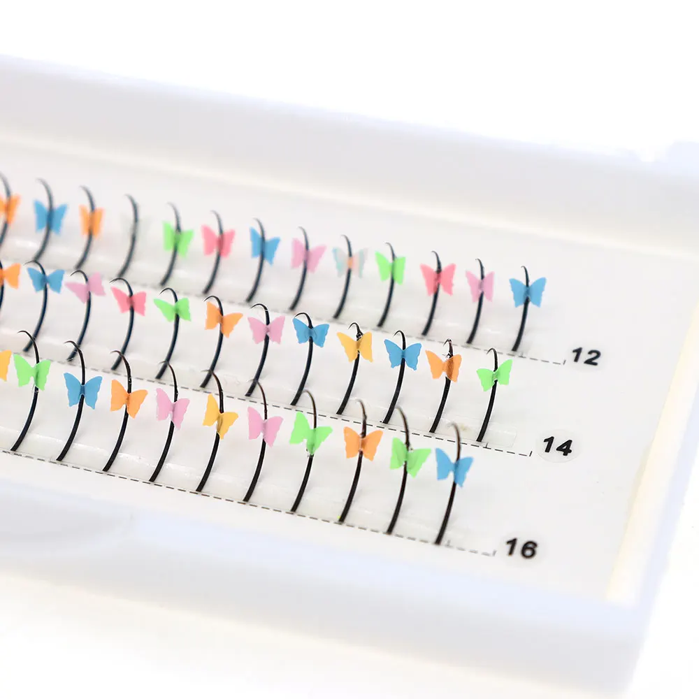 야광 나비 스팽글 반짝이 밍크 인조 속눈썹, 개별 속눈썹 클러스터, 부드러운 요정 속눈썹, 파티 메이크업, 60 개