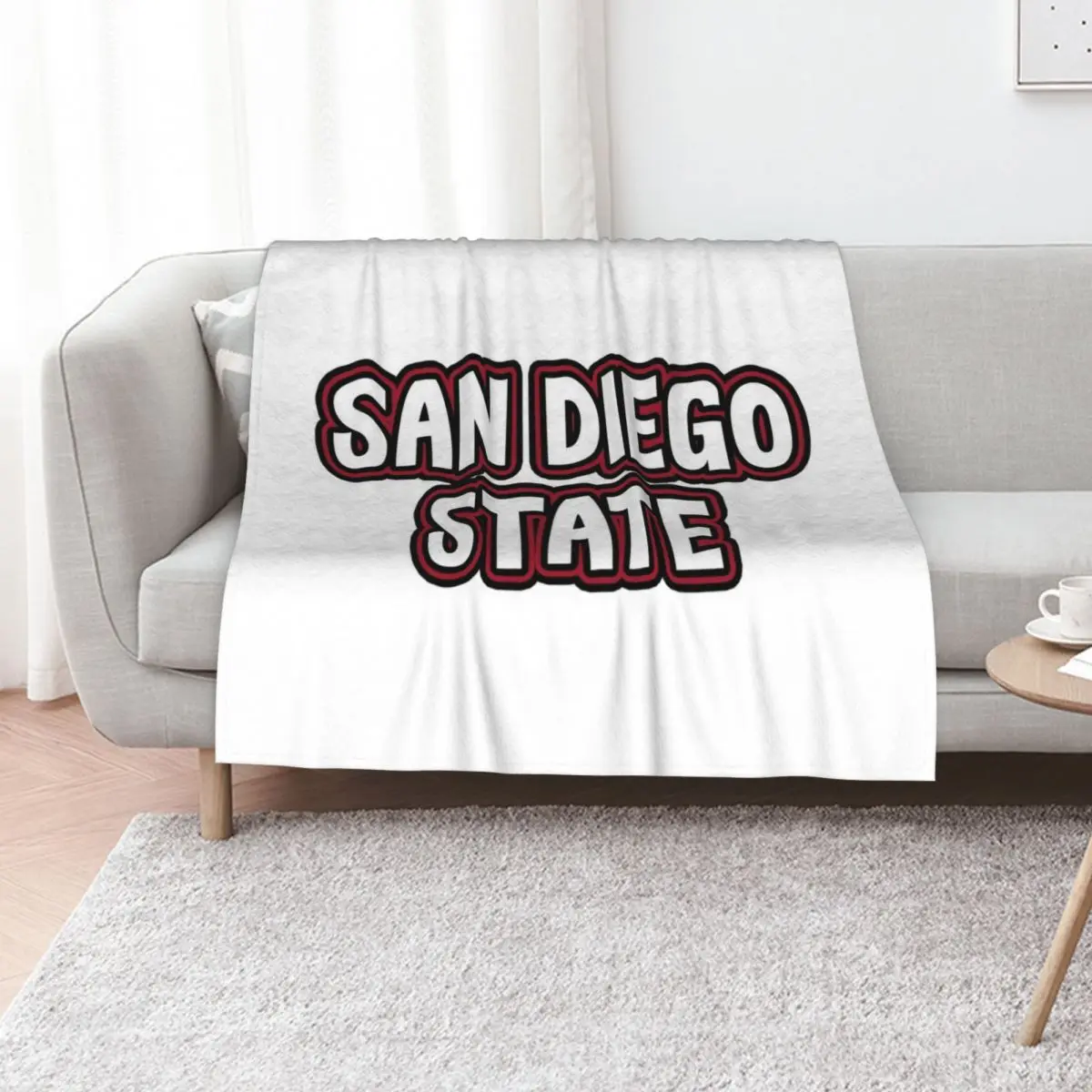 San Diego State Throw Blanket Flannel Fabric Hairy Sofa Throw Comforter Thermal for sofa Blankets