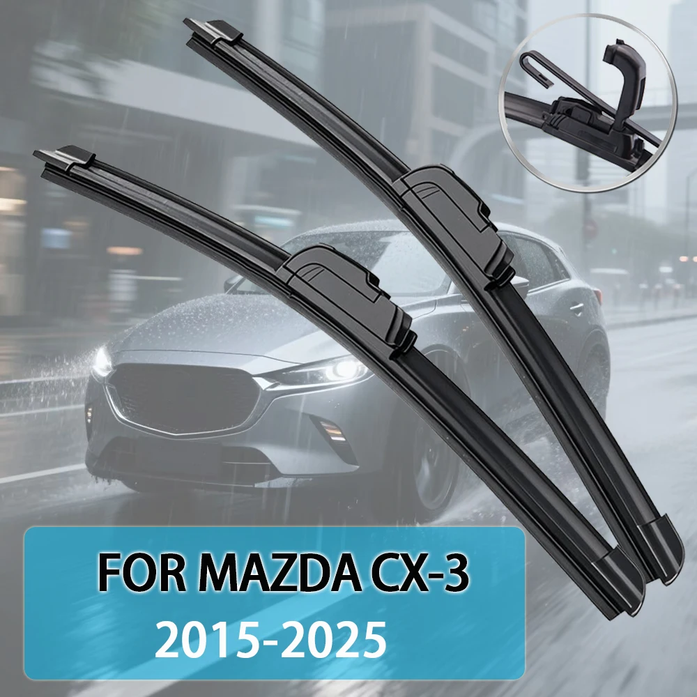 

For Mazda CX-3 (CX3) CX 3 DK 2015-2025 22''+18'' Car Wiper Blade Front Wipers Fit U Hook Arm Windscreen Auto Wiper Blades