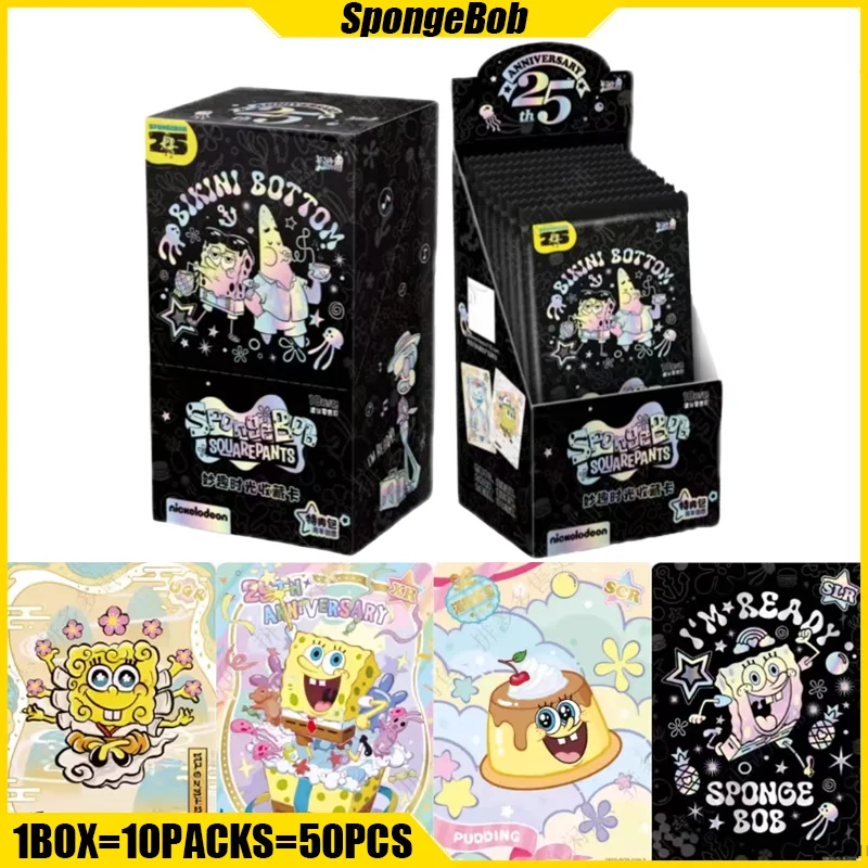 

KAYOU VOL.2 SpongeBob SquarePants Cards Fun Time Bag Anime Collection Cards Mistery Box Board Games Toys Birthday Gifts for Kids