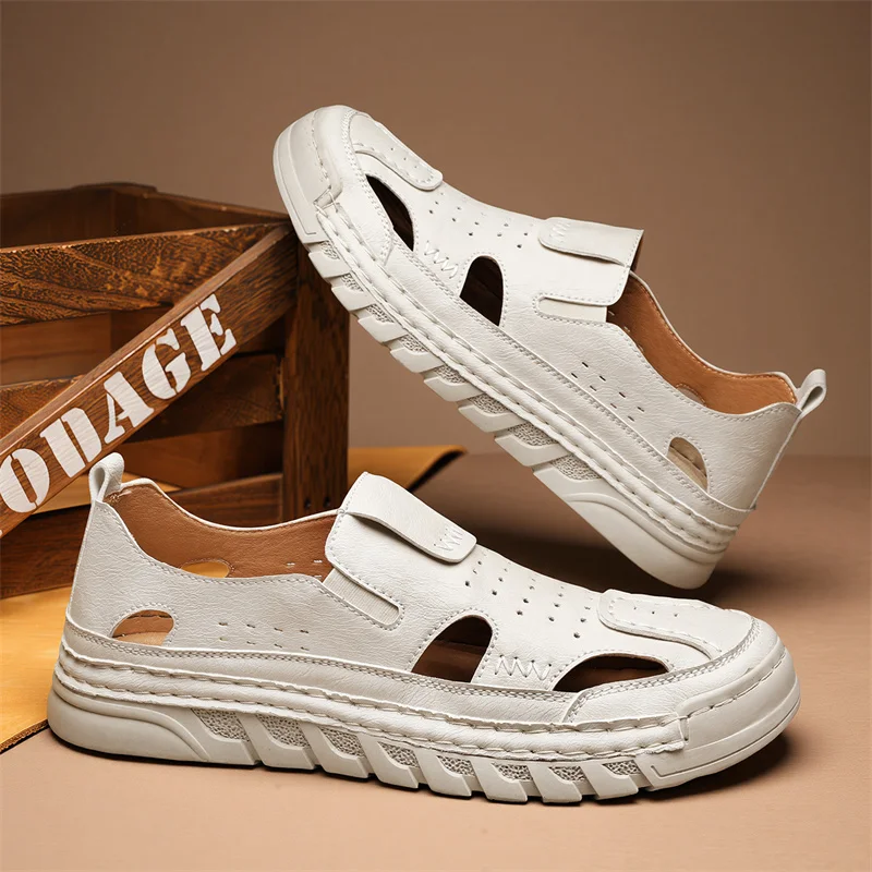 

Men's Hiking Sandals Anti-Slipping Athletic Water Shoes with Arch Support Closed Toe Summer Camping Beach Sandal