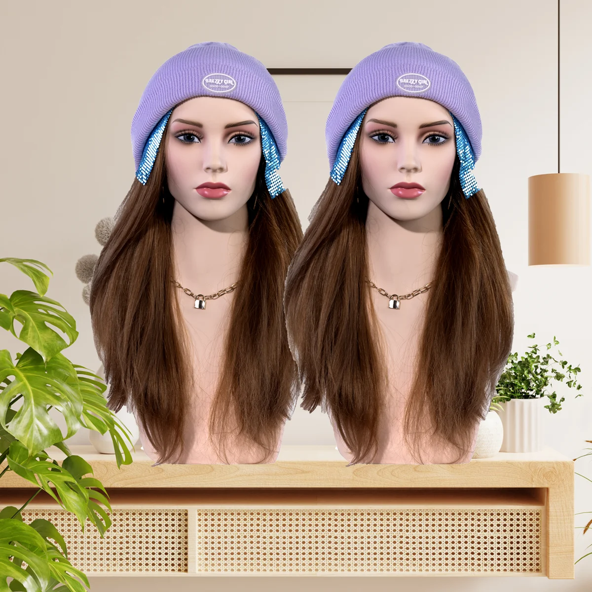 2PC USA Warehouse Free Shipping Female Shoulder Mannequin Head with Standard Head & Chest Circumference, for Wigs, Cosmetics  Beauty Accessories Display